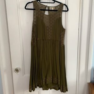 Anthropologie flowly, dark green dress